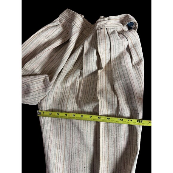 Vintage Cleveland 70s high waisted Wide Leg Slub cotton Striped Pants size 5 - Picture 6 of 14